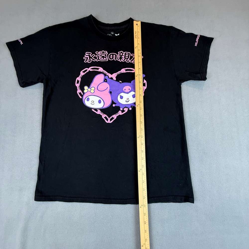 Sanrio My Melody Kuromi T-Shirt Womens Large Black Graphic Heart Chain Tee - Picture 3 of 8